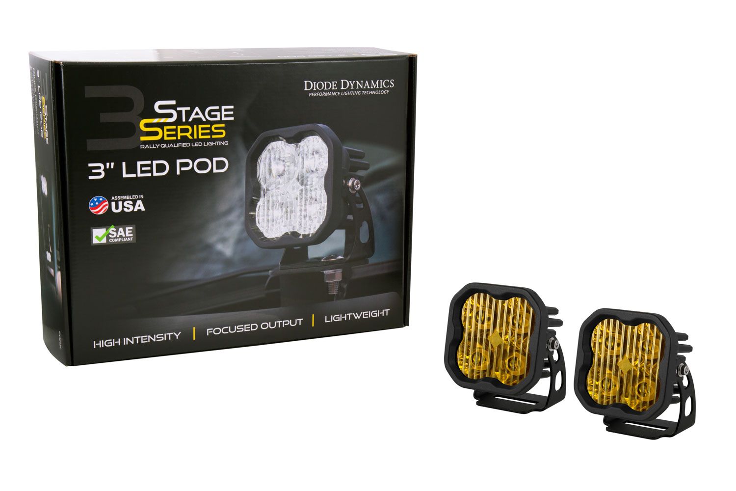 Diode Dynamics SS3 LED Pod 3″  Sport AMBAR