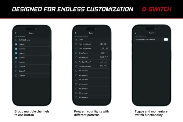 Panel de interruptores de 8 canales D-Switch de Diode Dynamics - Imagen 4