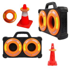 Kit 4 Anillos LED secuenciales recargables para conos de seguridad / transito